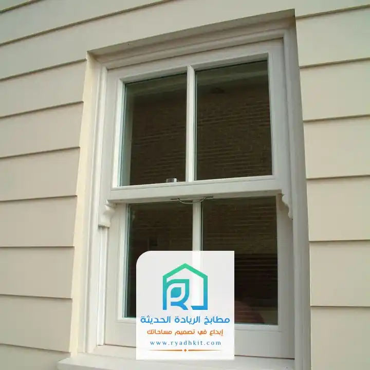تفصيل شبابيك المنيوم مطفي بالرياض لون بيج مع زجاج دبل جلاس لعزل الحرارة